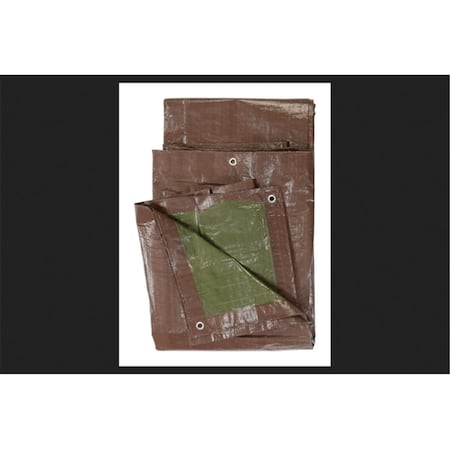 Nunc Patio Supplies 12 x 16 ft. Polyethylene Storage Tarp Cover; Green & Brown NU3242053